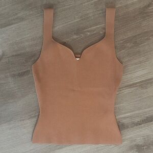 Reiss Tan Ribbed Tank Top